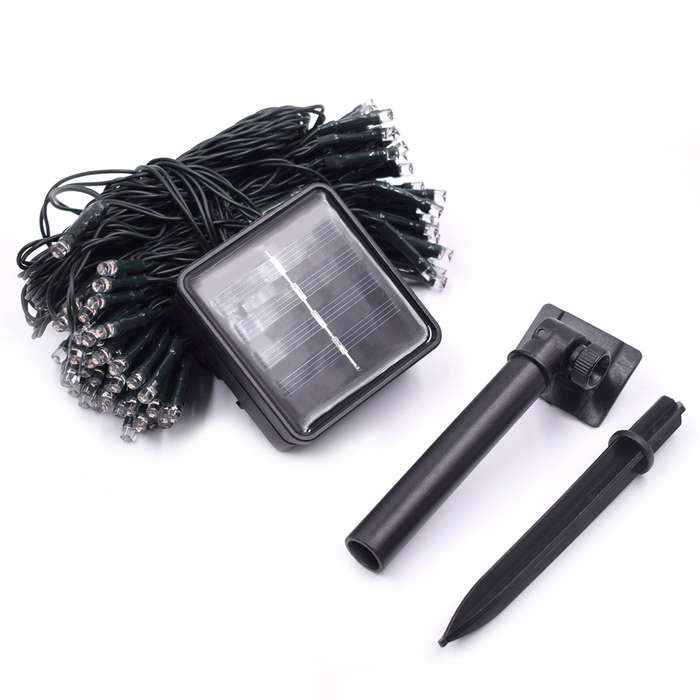 White - 12M 100LED Solar Powered Fairy String Light Christmas Holiday Party Outdoor Garden Decor