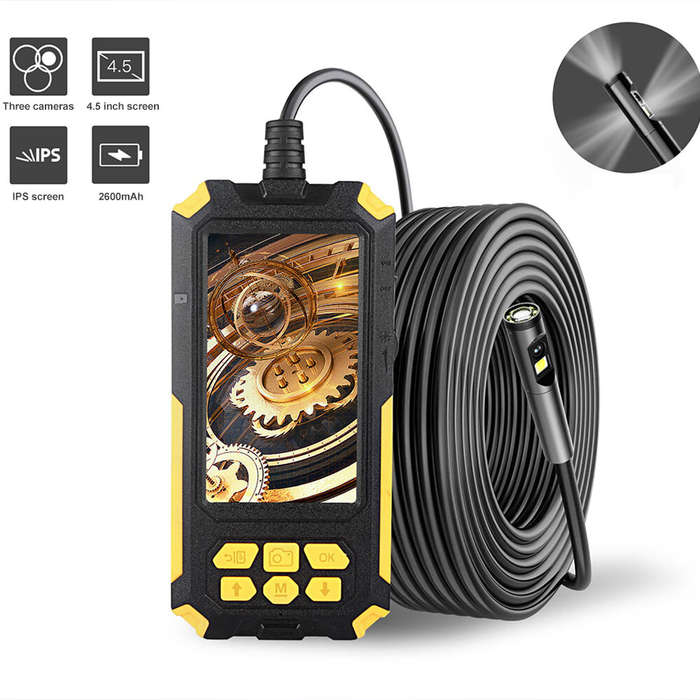 P50 8mm Triple Lens Industrial Endoscope 1080P Full HD 4.5inch LCD Digital Inspection Borescope Came