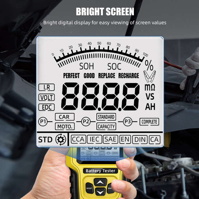 #1 - ANHTCzyx 12V 24V Intelligent Battery Tester Car Battery Tester 3Ah - 200Ah Battery Life Capacit