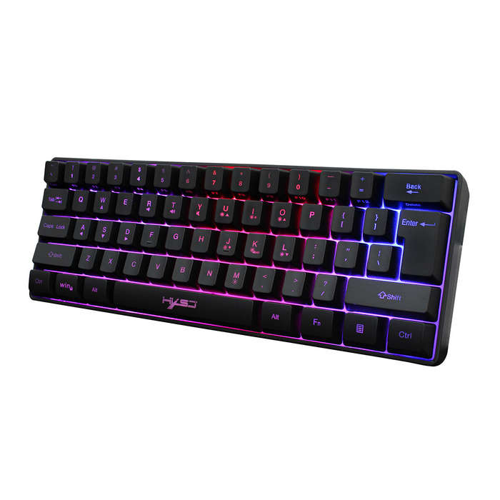 Mechanical 60% Wired Gaming Keyboard 61Keys Chroma RGB Backlit ABS Floating Keycap for Computer For