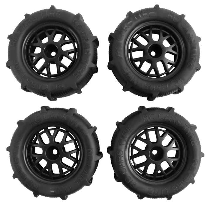 Sand/Water Tires - 4PCS Tires Wheels All Terrain Universal Off-Road for MJX 16207 16208 HBX 16899 16