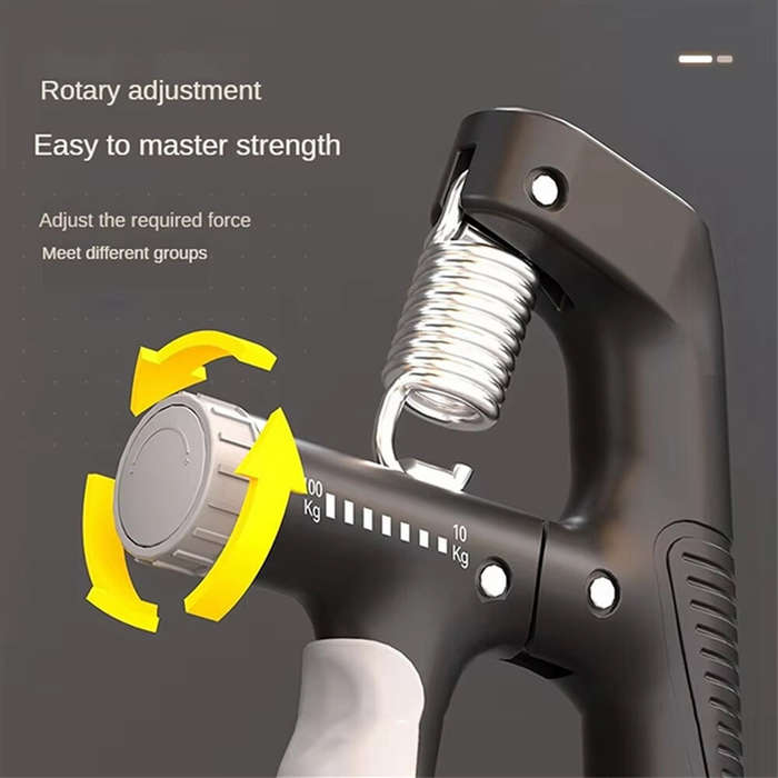 Black - KALOAD 10-100Kg Adjustable Electronic Counting Hand Grip Finger Exerciser for Forearm Muscle