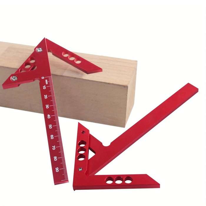 Imperial - Aluminum Center Finder Woodworking Square 45/90 Degree Metric/Imperial Right Angle Line G