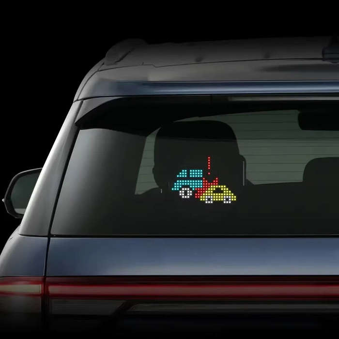 Black - Car LED Display bluetooth + Remote Control Car Rear Window Custom Personality Pixel Expressi