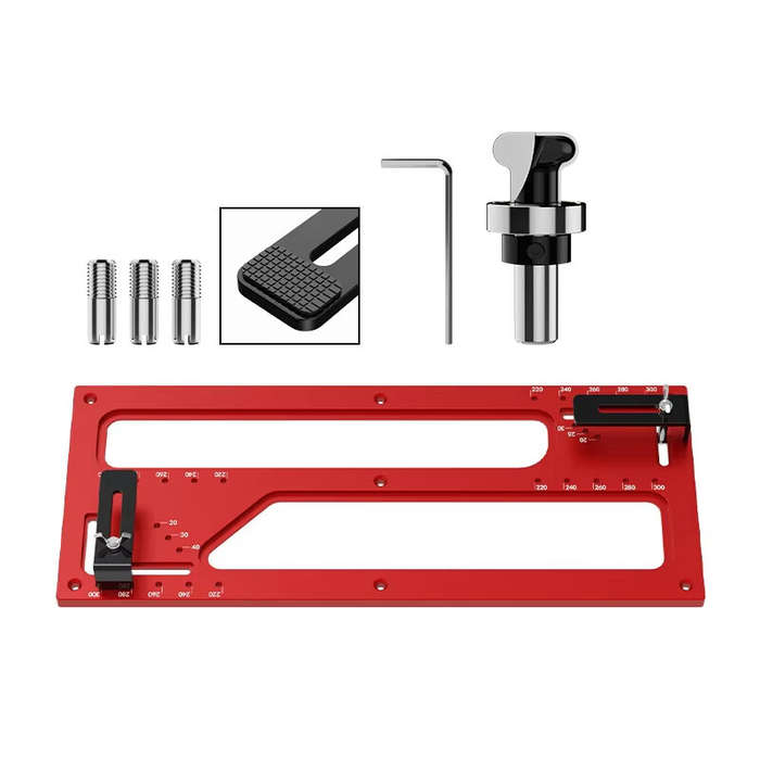 Red - BOHAN Invisible Embedded Handle Slotting Template For Wardrobe Cabinet Door No Handle Needed S