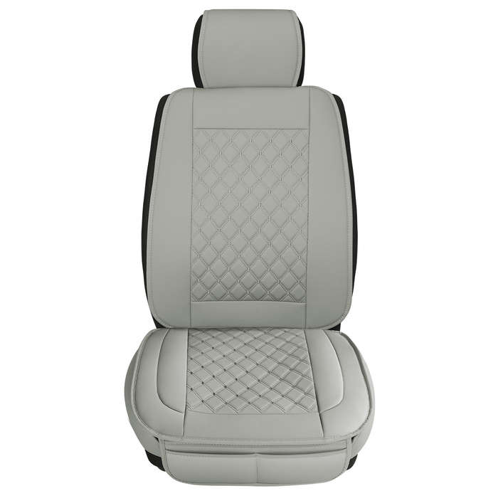 Black - ELUTO Car Seats Cover Auto Front PU Leather Universal Cushions Deluxe Interior