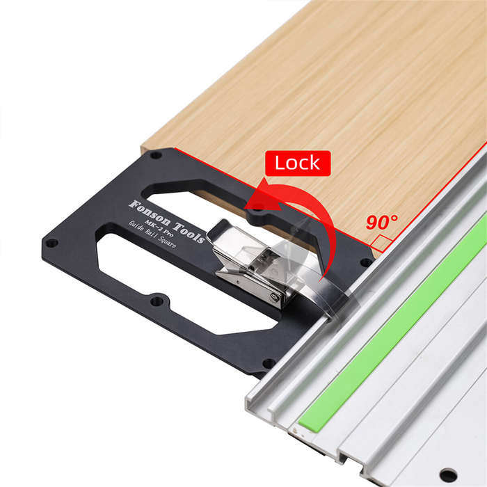 Black - FONSON TOOLS Track Saw Square Right Angle Guide Circular Saw Guide Rail Angle Stop Compatibl