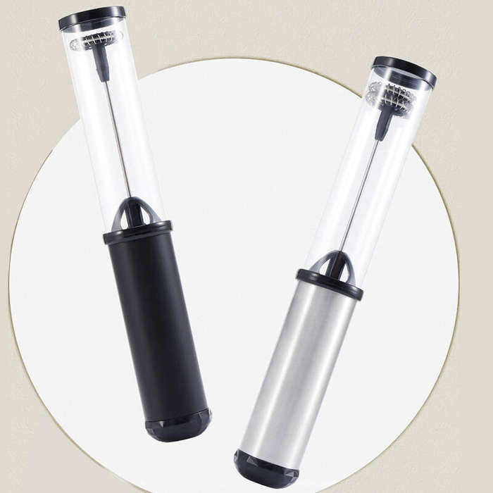 Silver - Portable Electric Milk Frother USB Rechargeable Egg Beater Matcha Frother Coffee Cappuccino