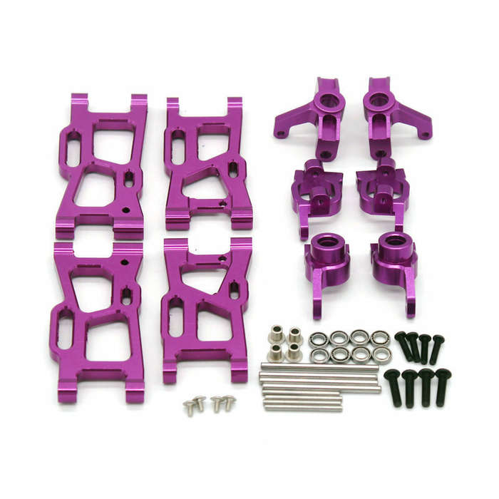 Blue - Upgraded Metal Steering Cup Front Rear Upper Arm Rear Wheel Seat C Seat For Wltoys 144001 124