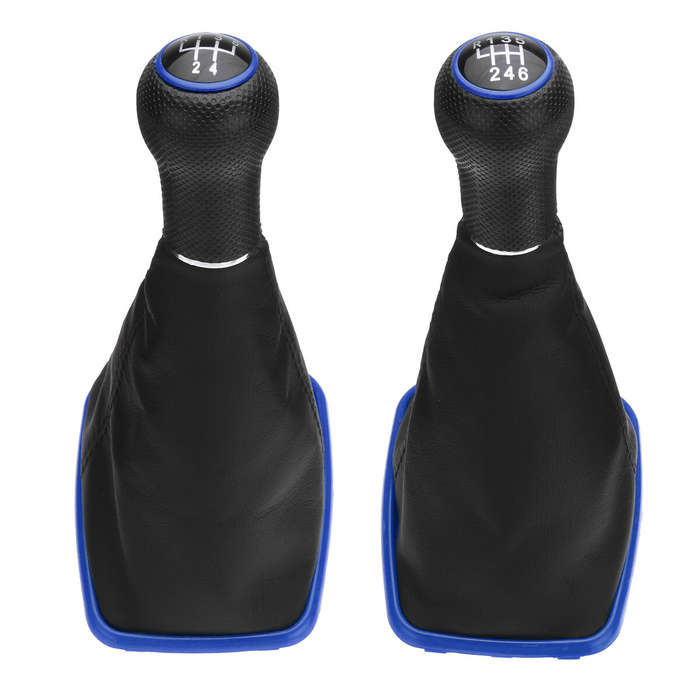 6 Speed - 5/6-Speed Gear Shift Knob Gaitor Boot Cover Leather Black Fit For VW Golf MK4