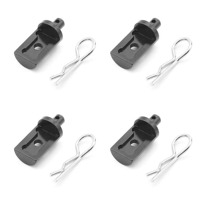 Black - 4PCS Upgraded Metal Body Mount Posts Shell Pillars for Tamiya CW-01 Lunch Box RC Cars Vehicl