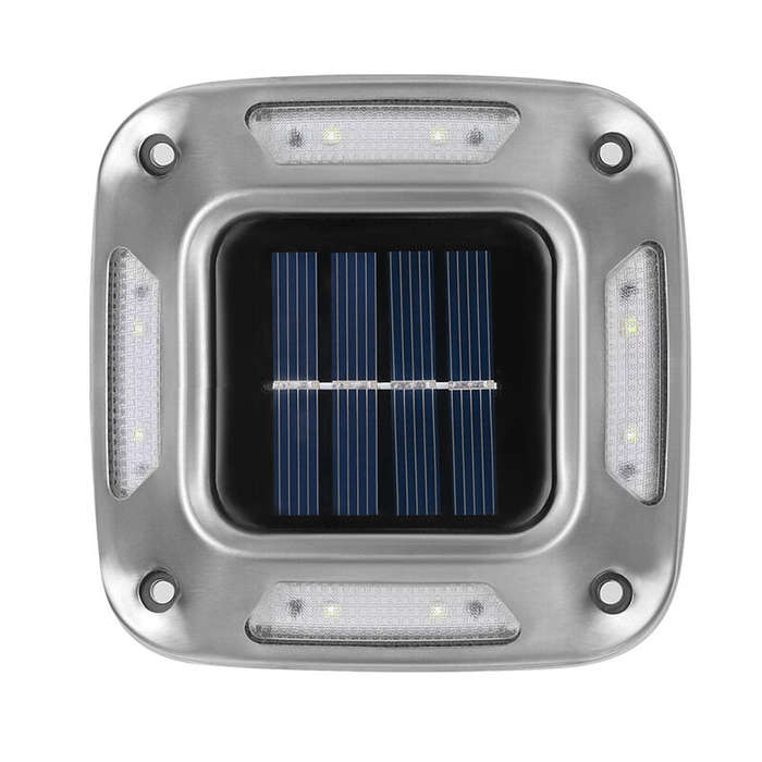 White light - 4Pcs 8*LEDs Solar Ground Light Waterproof Solar Light Warm Light Solar Garden Lamp Out