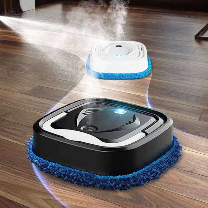 White - Automatic Smart Mopping Robot with Water Tank, Vacuum and Mop Cleaning Robot, Floor Sweeper