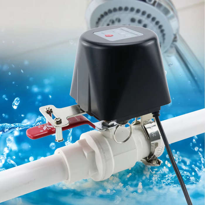 White - Tuya Zigbe Smart Gas Valve Garden Water Shut Off Timer Irrigation Controller Work with Alexa
