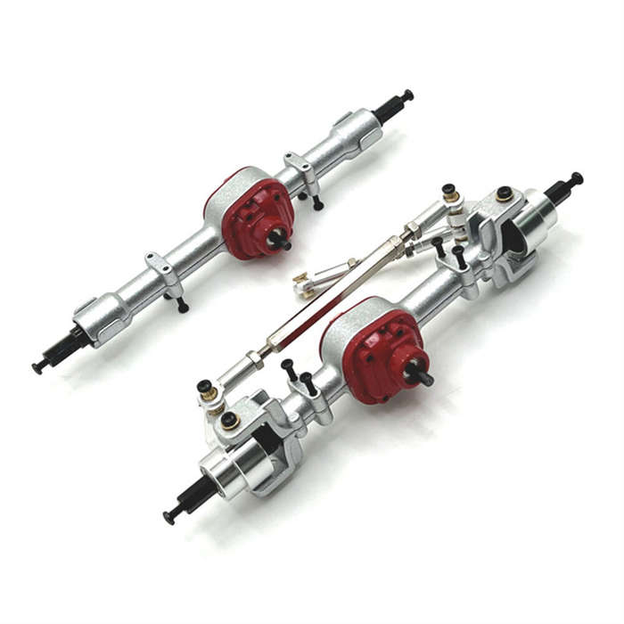 Red - 2PCS Upgraded Metal Front Rear Bridge Axle Assembly MNRC MN82 MN78 MN168 MN80 for TOYOTA Land
