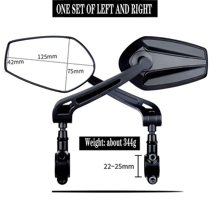 XANES 1 Pair HD View MTB Road Bike Mirrors 360 Adjustable Handlebar Rearview Mirror for Bicycle Moto