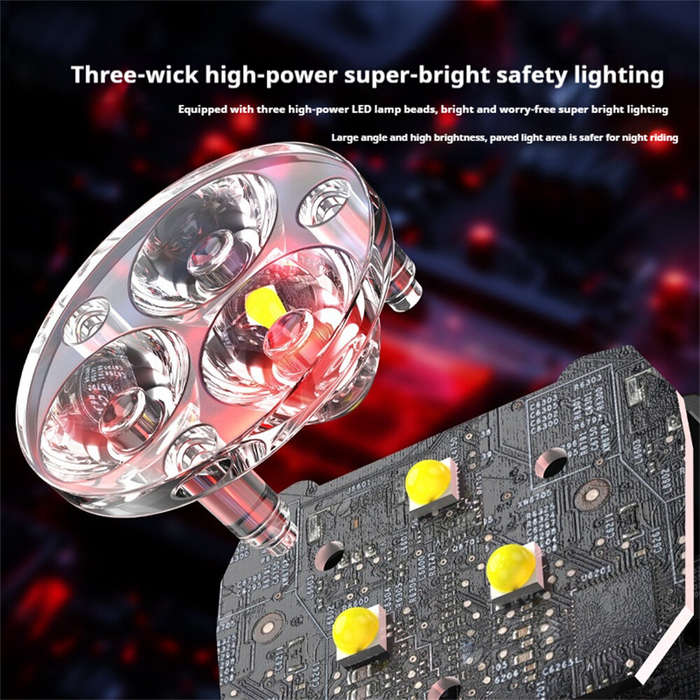 Black - BIKIGHT Solar Rechargeable LED Bicycle Headlight Anti-glare Type-C Charging Waterproof Bike