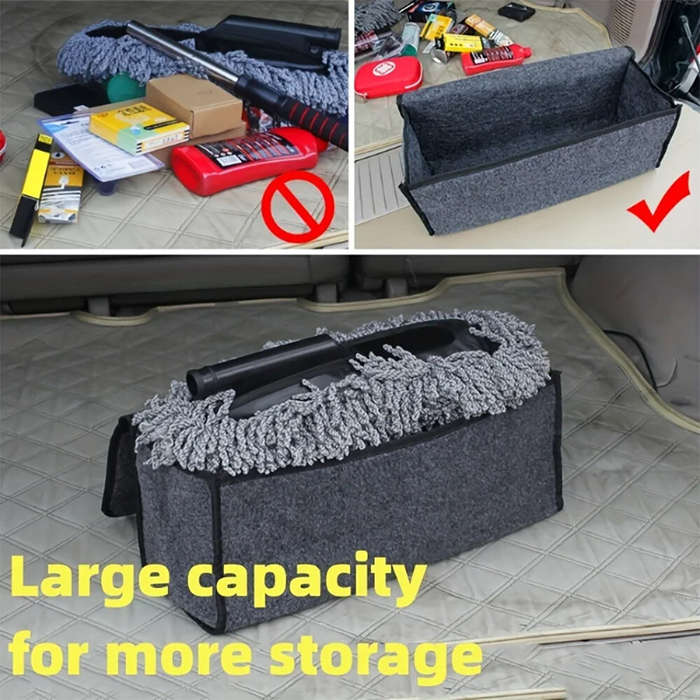 Black - Car Trunk Organizer Storage Bag Anti Slip Compartment Boot Storage Organizer Tool Storage Ba