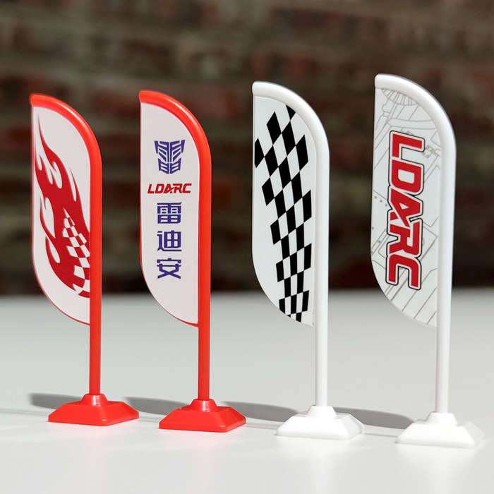 Red - LDARC X43 V64 1/43 1/64 1/72 Mini Drift RC Car Parts Road Cone Indicator Street Sign Decoratio