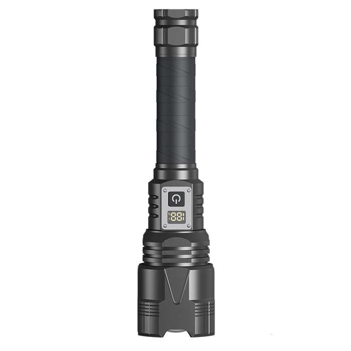Black - XHP360 6000LM Strong Light LED Flashlight TYPE-C USB Digital Battery Display Highlight Stron