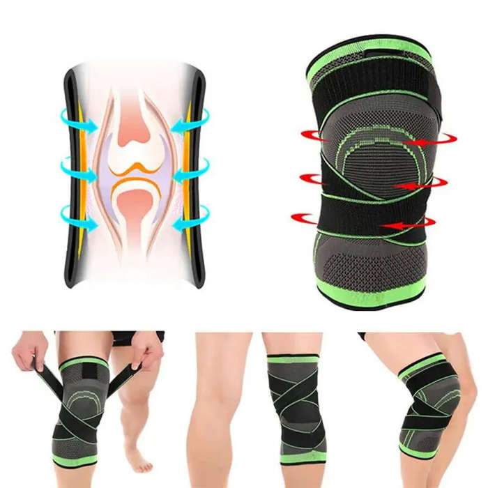 M - AOLIKES Professional Sports Knee Support Nylon Elastic Breathable Soft Bandage Knee Brace for Ba