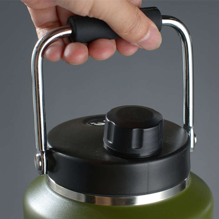 White - IPRee Insulated Ice Jug 2L Large Double Vacuum Ice Storage Jug With Handle Cool Drinking Buc