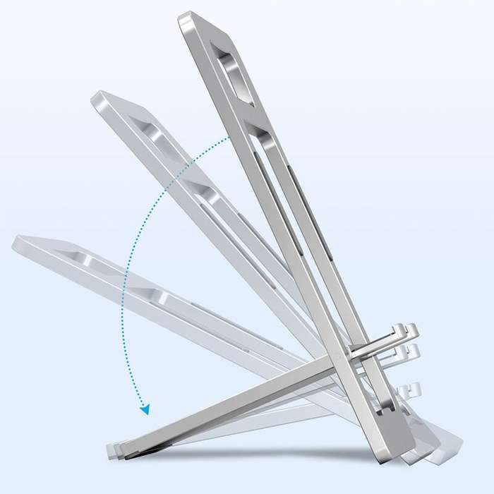 Silver - SJZJ033 Aluminum Alloy Portable Card Phone Stand 300g Bearing Foldable Adjustable Angle Bot