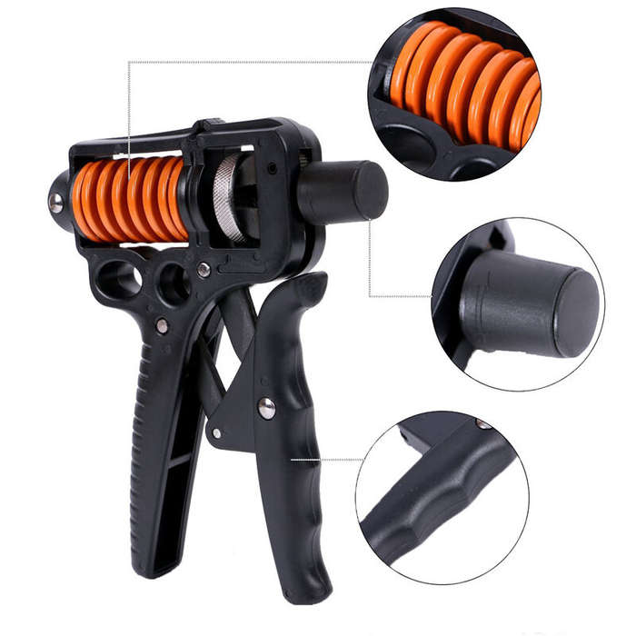 Black - KALOAD 5-165kg Adjustable Heavy Hand Grip Strengthener Finger Expander Wrist Forearm Trainer