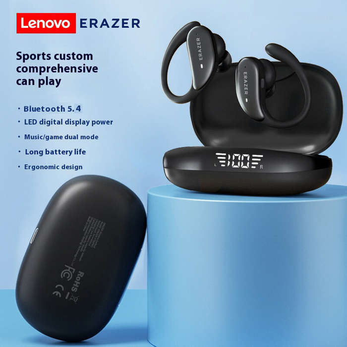 Black - Lenovo ERAZER XT80Pro TWS Gaming Headset Wireless bluetooth 5.4 Earphone 10mm Composite Diap