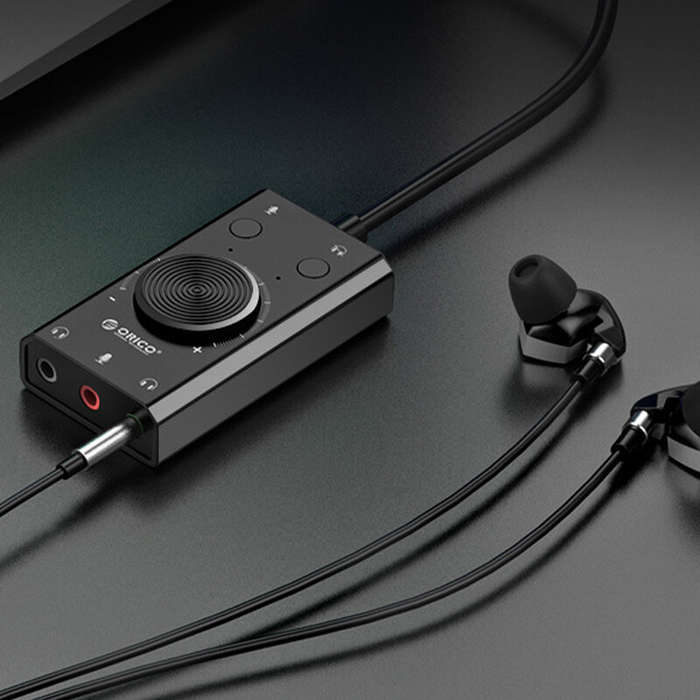ORICO SC2 External USB Sound Card Audio Jack 3.5mm Cable Adapter Volume Adjustment Driver-free Stere