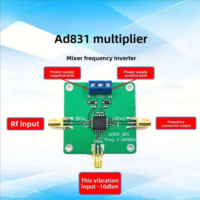 Green - AD831 RF Mixer Module DC-500MHz Frequency High Performance 5V Power Supply Integrated Low In