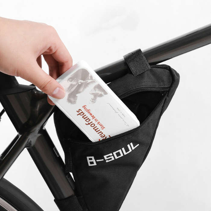 Black Red - Bike Bicycle Bag Front Tube Frame Handlebar Waterproof Cycling Bags Triangle Pouch Frame