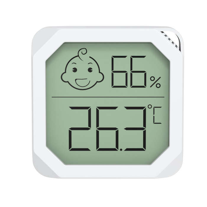 White - Mini Temperature and Humidity Meter Accurate Readings Comfort Indicators Versatile Placement