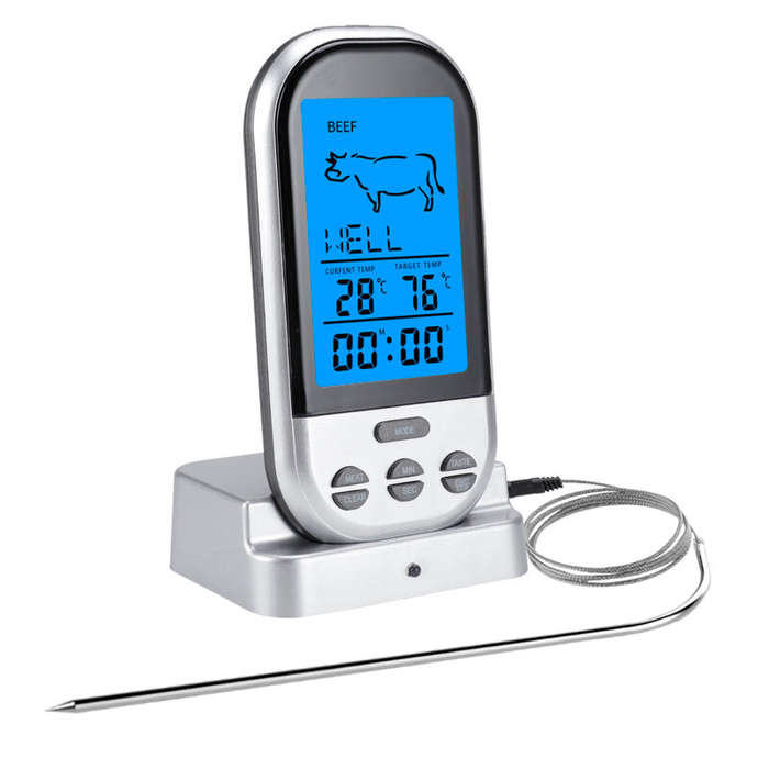 Black - AGSIVO TS-BN52 Digital Meat Food Thermometer Instant Read Food Thermometer Timer Alarm for C