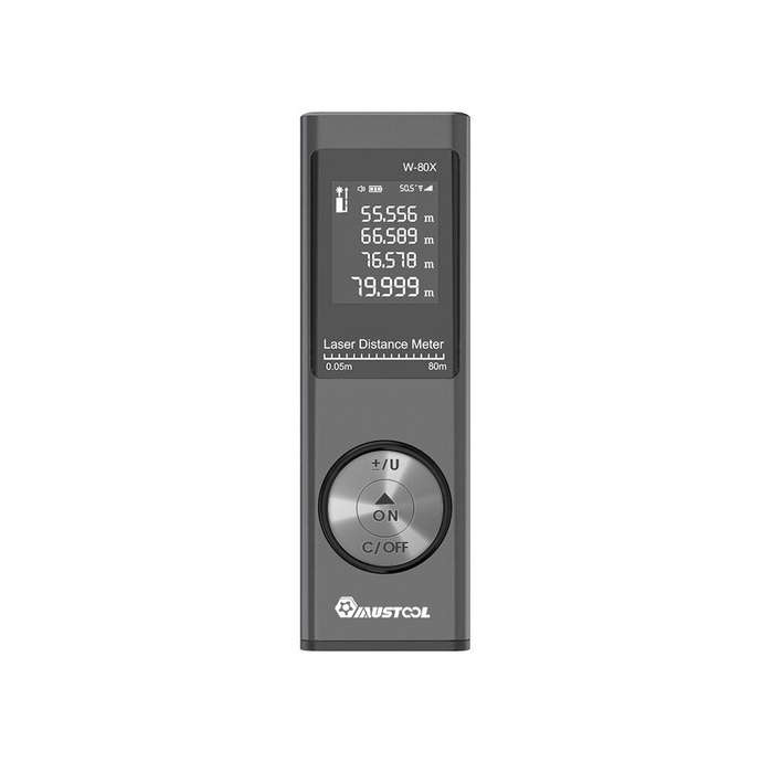 MUSTOOL 80m Digital Mini Laser Rangefinder with Electronic Angle Sensor M/In/Ft Unit Switching USB C