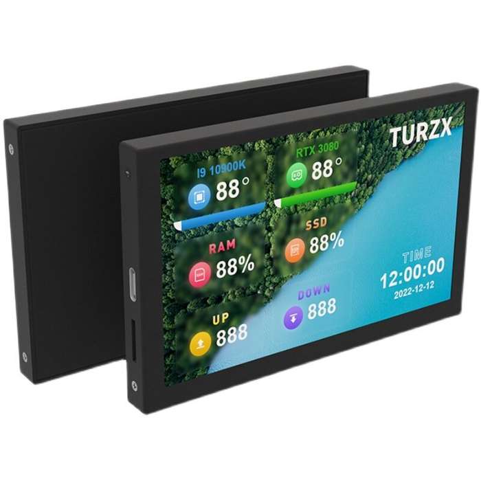Black - AIDA64 5 Inch IPS Type-C Secondary Screen Computer LCD Monitor Display USB Dynamic Display S