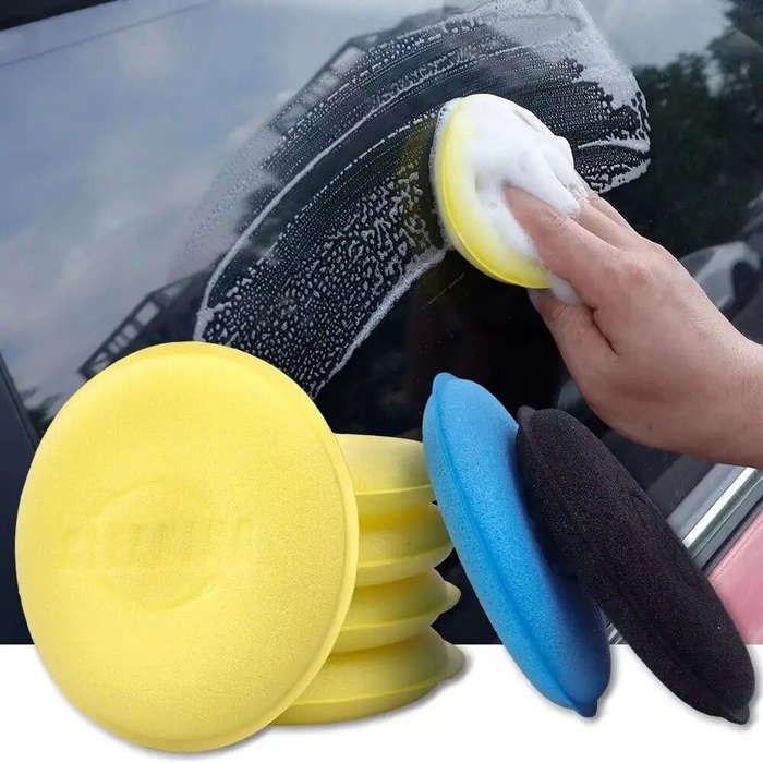 Blue - 12pcs Foam Spray Pads Car Wax Spray Pads, Detailed Introduction of Round Polishing Sponge for