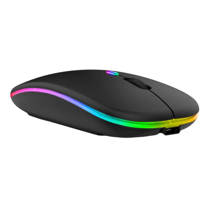 Gold - Dual Mode BT3.0/5.2 2.4G Wireless Mouse Adjustable 800-1600DPI Rechargeable LED Light Silent