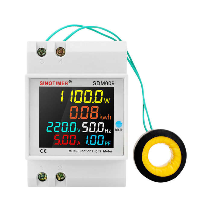 External CT - SINOTIMER SDM009 AC40-300V Rail Single-phase Digital Voltage Current Frequency Power F