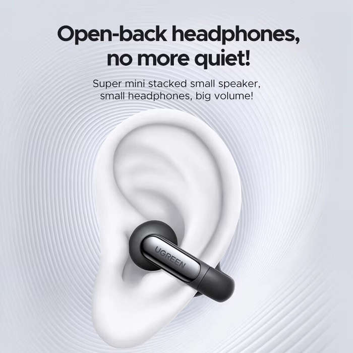 Black - UGREEN HiTune S5 TWS Earclips Earbuds Wireless bluetooth 5.4 Earphone 12mm Dynamic Coil AAC