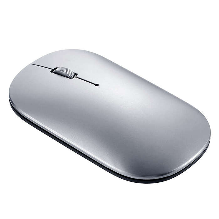 Silver - Lenovo Xiaoxin Air2 Dual Mode Mouse Wireless bluetooth 600-4000DPI Mini CNC Metal Mice for