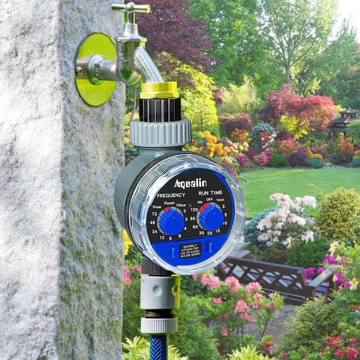 2PCS Aqualin Automated Garden Water Timer with Sensor Compatibility Manual Override Customizable Fre