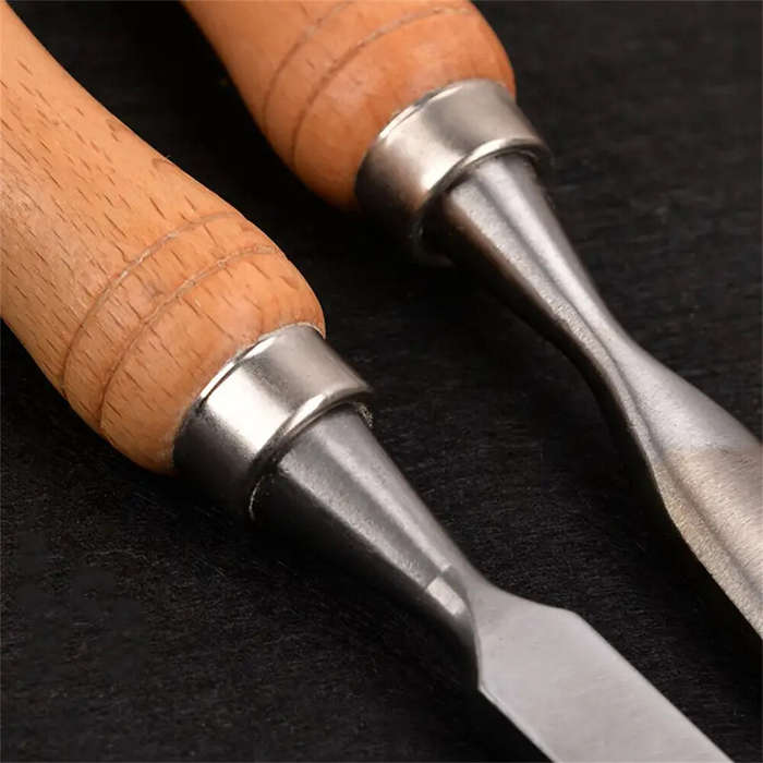 7Pcs - 7PCS Premium Wood Turning Carving Chisels Set DIY Woodworking Sculpting Tools Includes Flat C