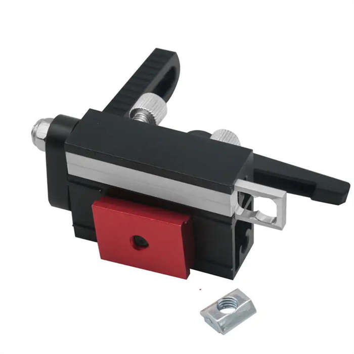Black - Adjustable Fence Flip Stop Miter Track Stop Alloy Steel T Slot Stop for Accurate Length Limi