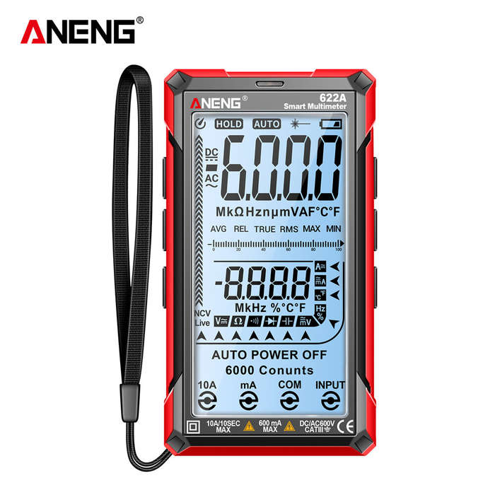 ANENG 622A Digital Smart Multimeter 10A Tester Meter Auto Range True RMS DC/AC 6000 Multitester With