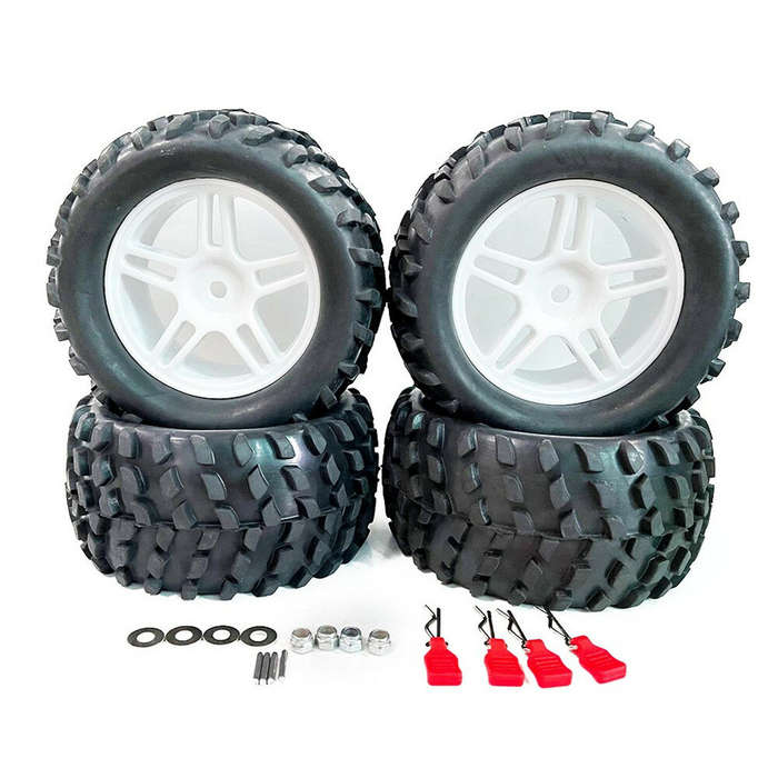 1822BL-D - 4PCS Upgraded Larger Tires Wheels 12mm Hex for Wltoys 144001 144010 124017 124018 124019
