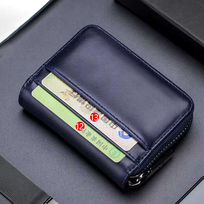 Coffee - BULLCAPTAIN Genuine Leather Wallet for Men Multi Card Slot ID & Credit Card Bag Rfid Protec