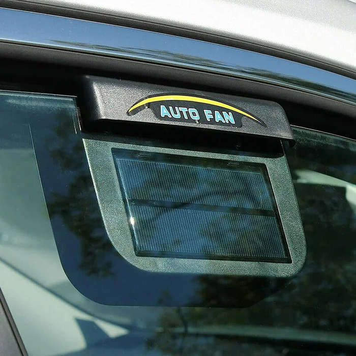 Black - Solar Power Car Cooling Fan Radiator Car Window Auto Air Vent Cool Fan Cooler Solar Panel En