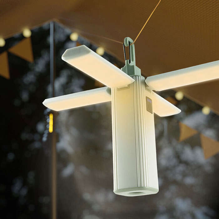 #01 - Rechargeable Four-Leaf Foldable Multifunctional Lamp Camping Lamp Portable Outdoor Emergency L