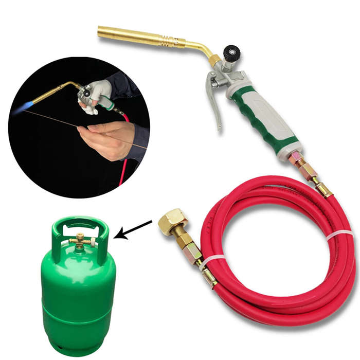 Red - Liquefied Gas Welding Gun Double Switch Germany Style Soldering Torch Refrigeration Oxygen-Fre
